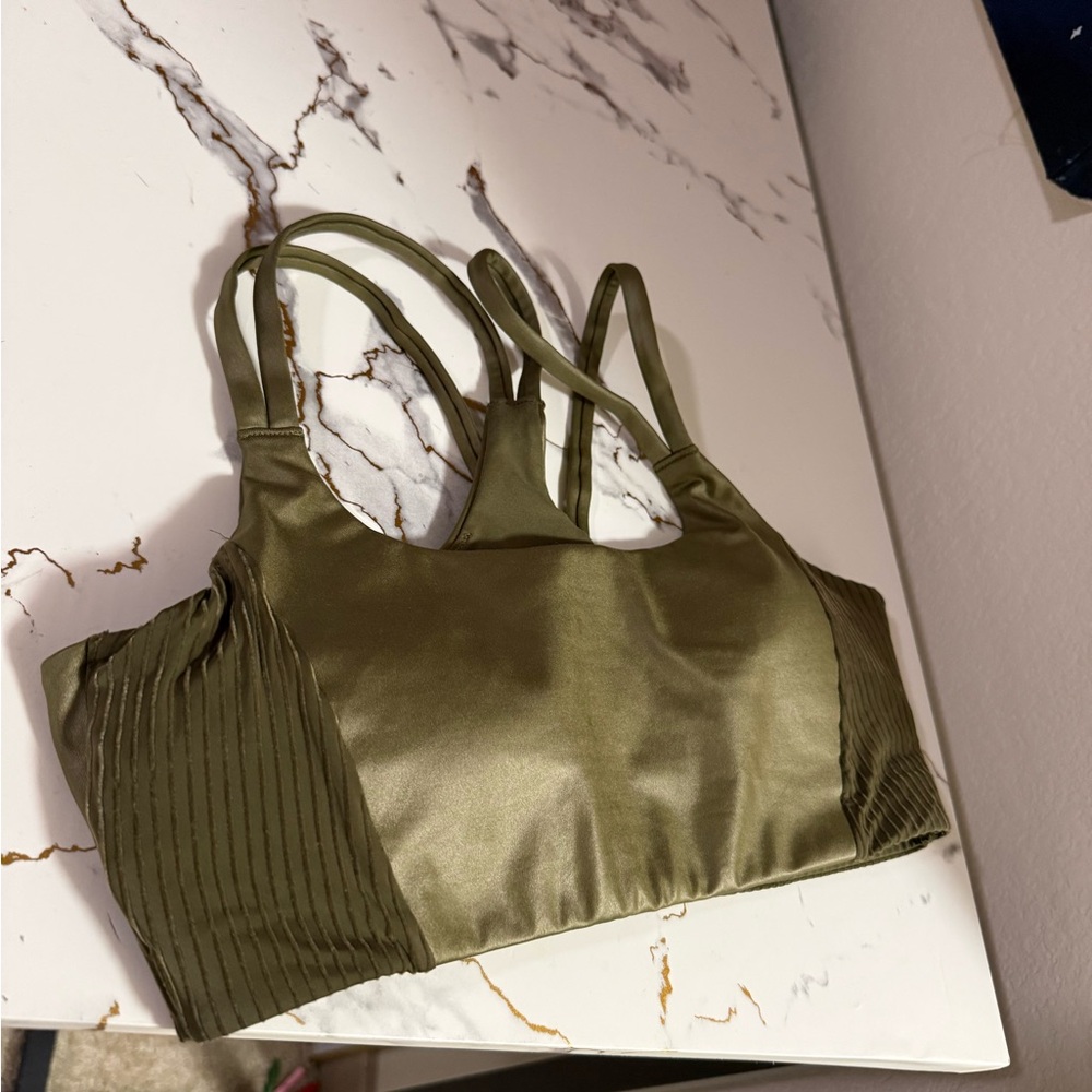 Fabletics Olive Green Satin Leggings